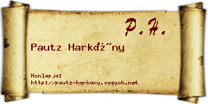 Pautz Harkány névjegykártya